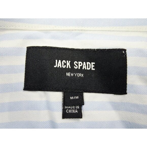 Jack Spade Sz Medium Mens Blue White Stripe Button Down Long Sleeve Cotton Shirt - Picture 4 of 9